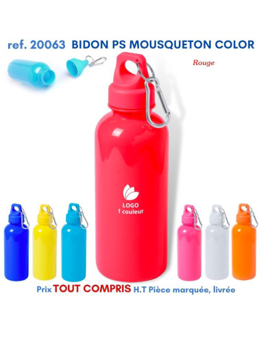 BIDON PS MOUSQUETON COLOR REF 20063 20063 GOURDES GOBELETS : OBJETS PUBLICITAIRES  3,46 €