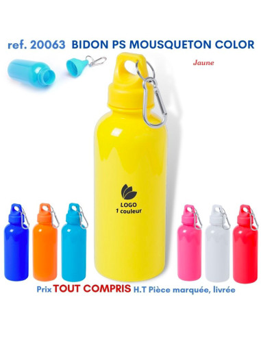 BIDON PS MOUSQUETON COLOR REF 20063 20063 GOURDES GOBELETS : OBJETS PUBLICITAIRES  3,46 €