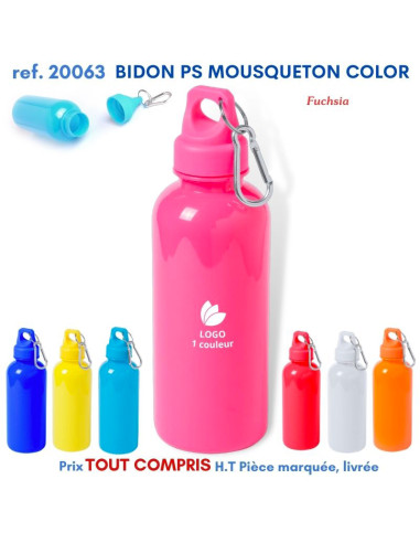 BIDON PS MOUSQUETON COLOR REF 20063 20063 GOURDES GOBELETS : OBJETS PUBLICITAIRES  3,46 €