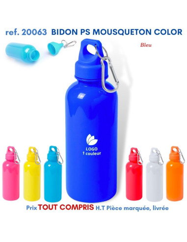 BIDON PS MOUSQUETON COLOR REF 20063 20063 GOURDES GOBELETS : OBJETS PUBLICITAIRES  3,46 €