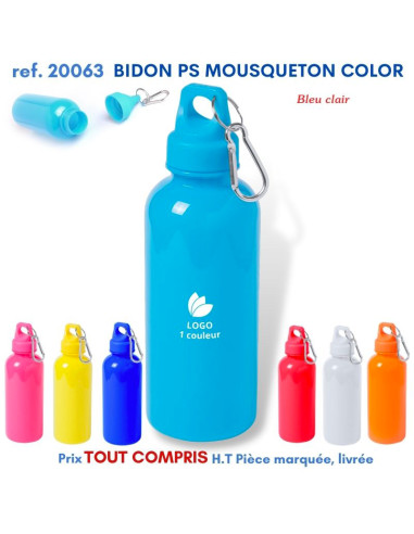 BIDON PS MOUSQUETON COLOR REF 20063 20063 GOURDES GOBELETS : OBJETS PUBLICITAIRES  3,46 €