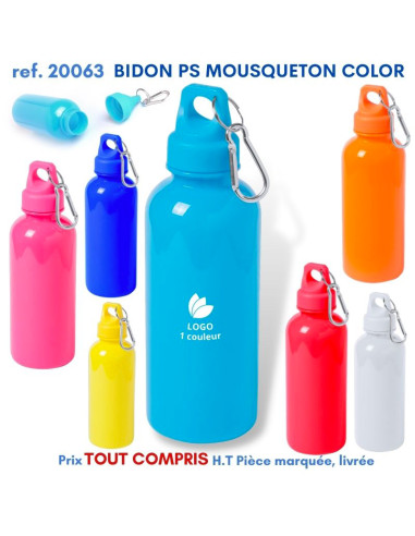 BIDON PS MOUSQUETON COLOR REF 20063 20063 GOURDES GOBELETS : OBJETS PUBLICITAIRES  3,46 €