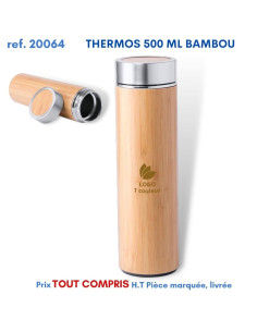 THERMOS 500 ML BAMBOU REF 20064 20064 GOURDES GOBELETS : OBJETS PUBLICITAIRES  9,94 €