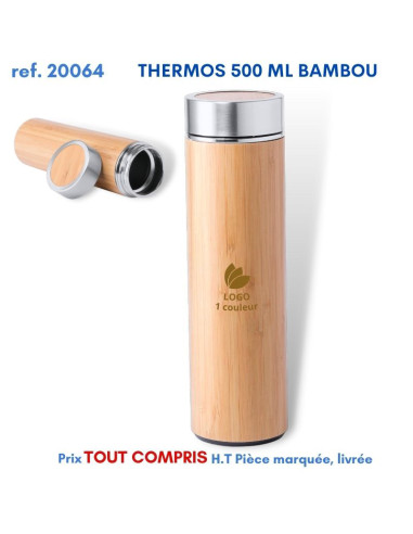 THERMOS 500 ML BAMBOU REF 20064 20064 GOURDES GOBELETS : OBJETS PUBLICITAIRES  9,94 €