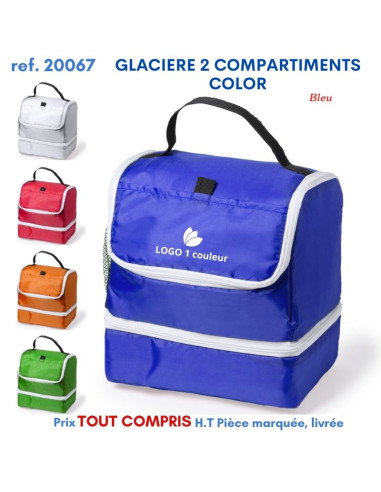 GLACIERE 2 COMPARTIMENTS COLOR REF 20067 20067 GLACIERES - SACS ISOTHERMES  8,69 €