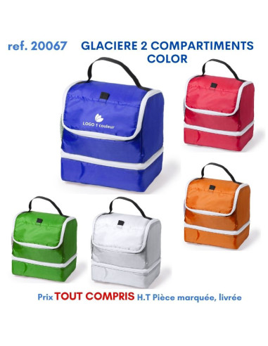 GLACIERE 2 COMPARTIMENTS COLOR REF 20067 20067 GLACIERES - SACS ISOTHERMES  8,69 €