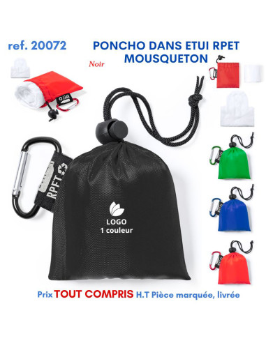 PONCHO DANS ETUI RPET MOUSQUETON REF 20072 20072 PRATIQUE  2,99 €