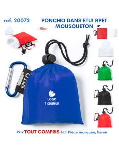 PONCHO DANS ETUI RPET MOUSQUETON REF 20072 20072 PRATIQUE  2,99 € 2