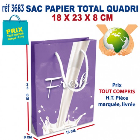 SAC PAPIER TOTAL QUADRI 18 X 23 X 8 CM REF 3683 3683 SACS PAPIER  2,10 €