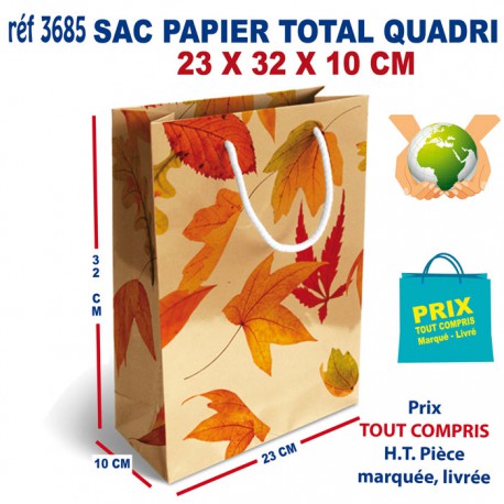 SAC PAPIER TOTAL QUADRI 23 X 32 X 10 CM REF 3685 3685 SACS PAPIER  2,49 €