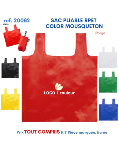 SAC PLIABLE RPET COLOR MOUSQUETON REF 20082 20082 SACS PLIABLES  3,13 €