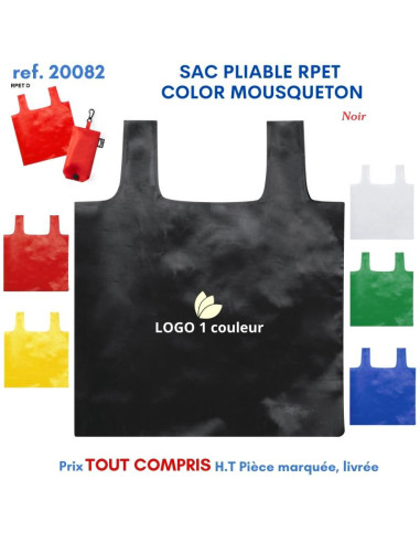 SAC PLIABLE RPET COLOR MOUSQUETON REF 20082 20082 SACS PLIABLES  3,13 €