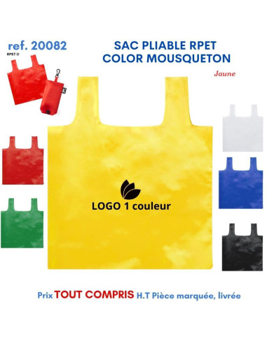 SAC PLIABLE RPET COLOR MOUSQUETON REF 20082 20082 SACS PLIABLES  3,13 €