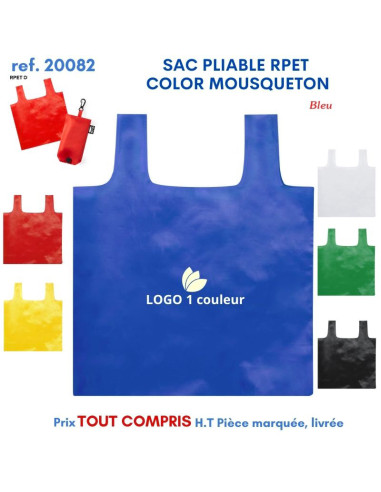 SAC PLIABLE RPET COLOR MOUSQUETON REF 20082 20082 SACS PLIABLES  3,13 €