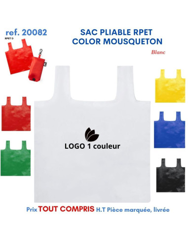 SAC PLIABLE RPET COLOR MOUSQUETON REF 20082 20082 SACS PLIABLES  3,13 €