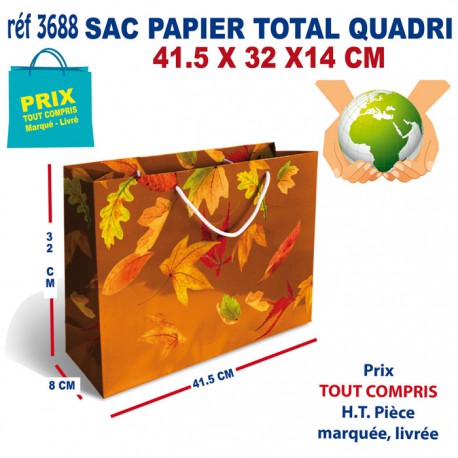 SAC PAPIER TOTAL QUADRI 41.5 X 32 X 14 CM REF 3688 3688 SACS PAPIER  3,46 €