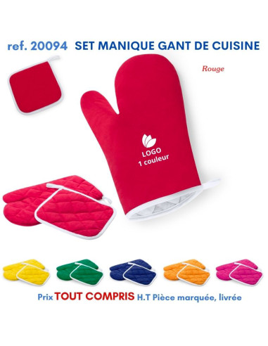 SET MANIQUE GANT DE CUISINE REF 20094 20094 TEXTILE PUBLICITAIRE POUR LA CUISINE  3,87 €