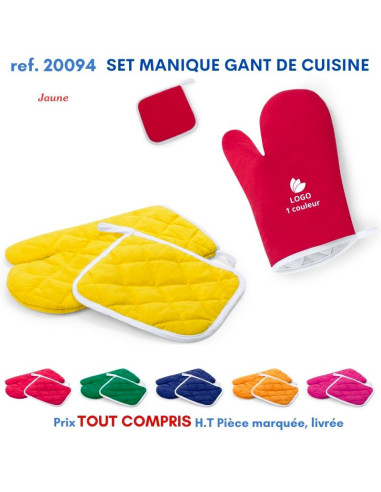 SET MANIQUE GANT DE CUISINE REF 20094 20094 TEXTILE PUBLICITAIRE POUR LA CUISINE  3,87 €