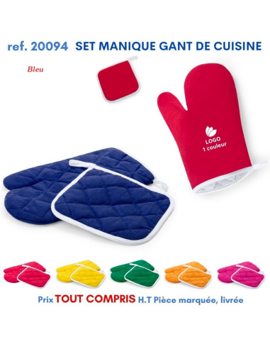 SET MANIQUE GANT DE CUISINE REF 20094 20094 TEXTILE PUBLICITAIRE POUR LA CUISINE  3,87 €