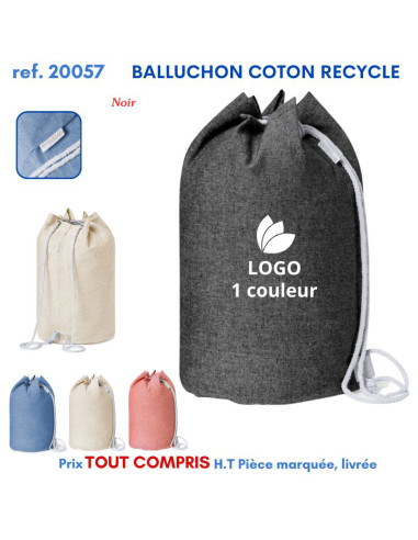 SAC POLOCHON COTON RECYCLE REF 20057 20057 SAC A DOS  6,31 €