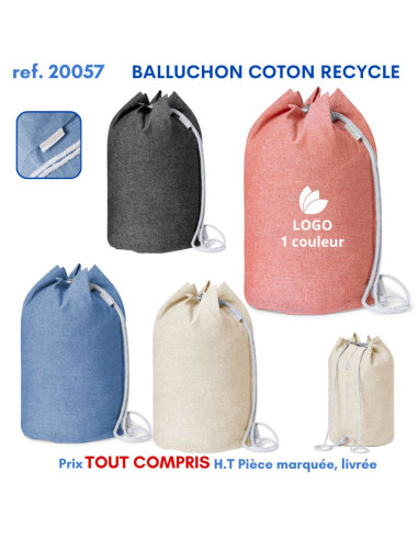 SAC POLOCHON COTON RECYCLE REF 20057 20057 SAC A DOS  6,31 €