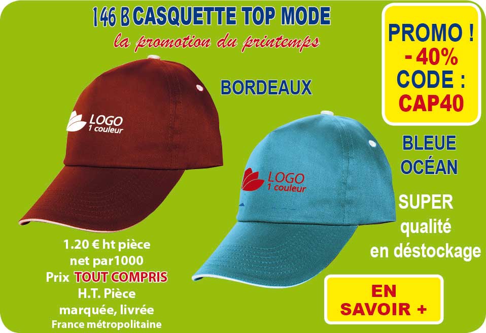 PROMO 40% CASQUETTE