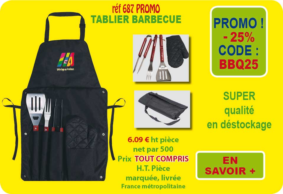 PROMO 25% TABLIER BARBECUE