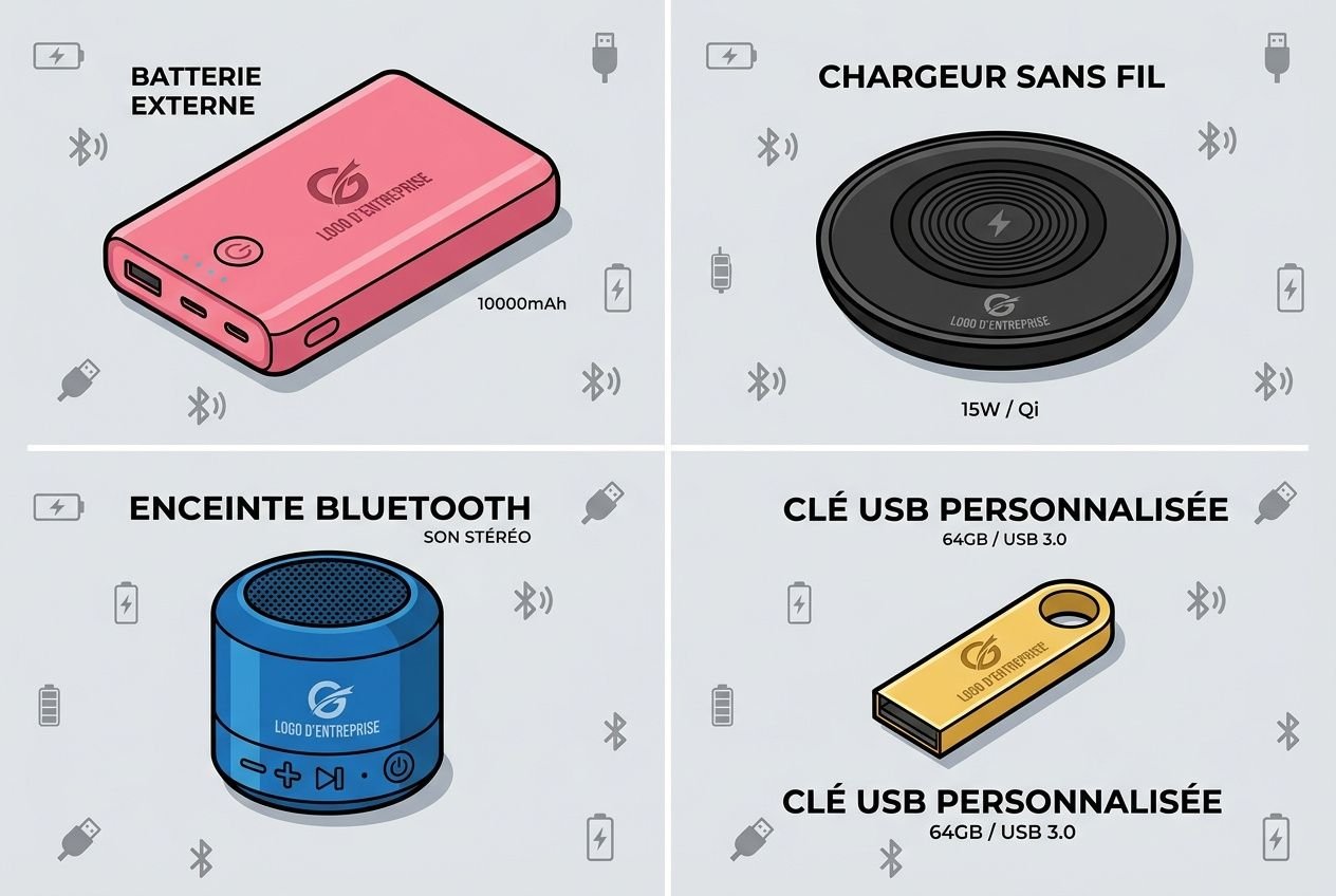 Batterie externe rose, 10000mAh, prête pour les meilleurs goodies fidélisation client.