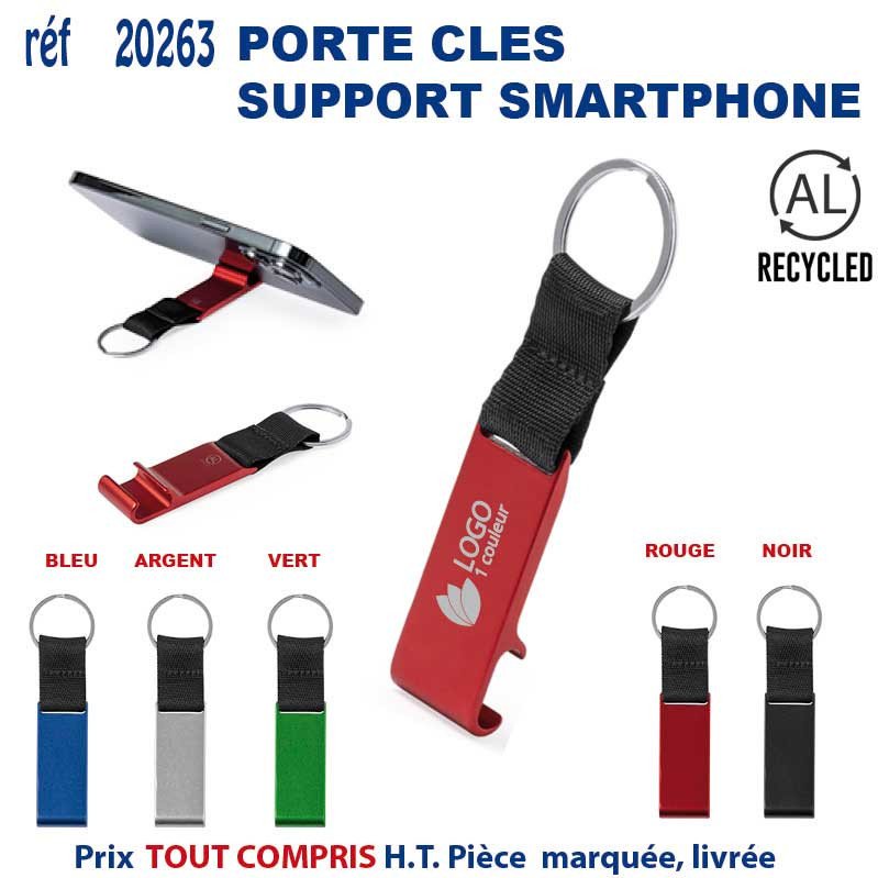Porte-clés support smartphone colorés en polyester avec ou sans logo, motifs rouges et noirs, livré en tous coloris. Pourquoi utiliser goodies personnalisés pour votre entreprise ?