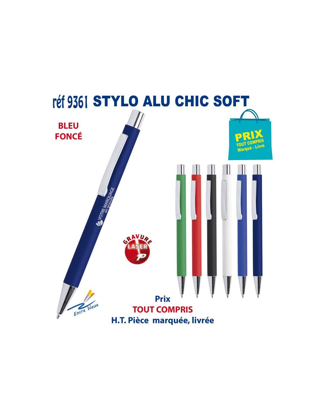 STYLO ALU CHIC SOFT REF 9361 stylo métal objets publicitaires pmp diffusion